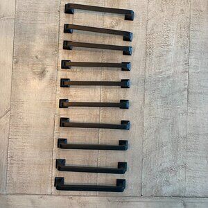 Iron Valley - 10 Contemporary Cabinet Handle Pull - Black- Solid Cast Iron